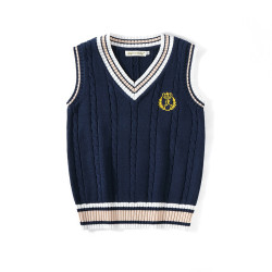 130CM起馬甲背心DK無袖學院風針織班服校服情侶潮流坎肩毛衣