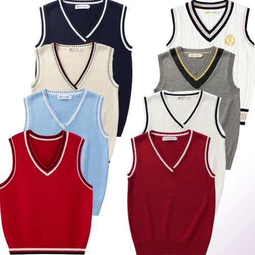 130CM起馬甲背心DK無袖學院風針織班服校服情侶潮流坎肩毛衣 130CM起馬甲背心DK無袖學院風針織班服校服情侶潮流坎肩毛衣