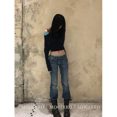 斜肩套頭毛衣女秋冬季小個子慵懶風高級感氣質短款內搭打底針織衫 斜肩套頭毛衣女秋冬季小個子慵懶風高級感氣質短款內搭打底針織衫