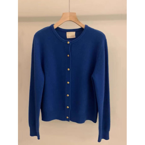 慵懶風大碼寬松毛衣女秋冬韓系克萊因藍色小金釦羊毛針織開衫外套 慵懶風大碼寬松毛衣女秋冬韓系克萊因藍色小金釦羊毛針織開衫外套