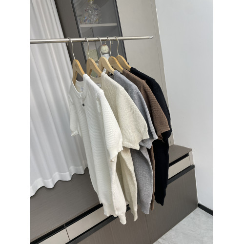 美式重磅！冰絲舒適！男裝夏季古百搭亨利領休閒針織衫短袖潮