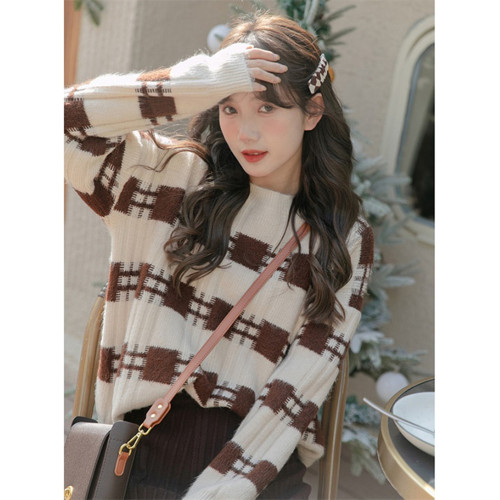 短款毛衣女秋冬2025新款加絨加厚保暖打底衫女小個子學生針織衫 短款毛衣女秋冬2025新款加絨加厚保暖打底衫女小個子學生針織衫