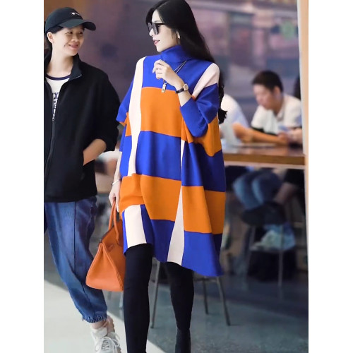 輕奢時尚長袖上衣2025秋冬新款女寬松遮屁股洋氣蝙蝠袖中長款毛衣 輕奢時尚長袖上衣2025秋冬新款女寬松遮屁股洋氣蝙蝠袖中長款毛衣