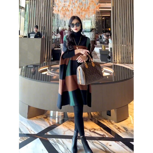 輕奢時尚長袖上衣2025秋冬新款女寬松遮屁股洋氣蝙蝠袖中長款毛衣 輕奢時尚長袖上衣2025秋冬新款女寬松遮屁股洋氣蝙蝠袖中長款毛衣