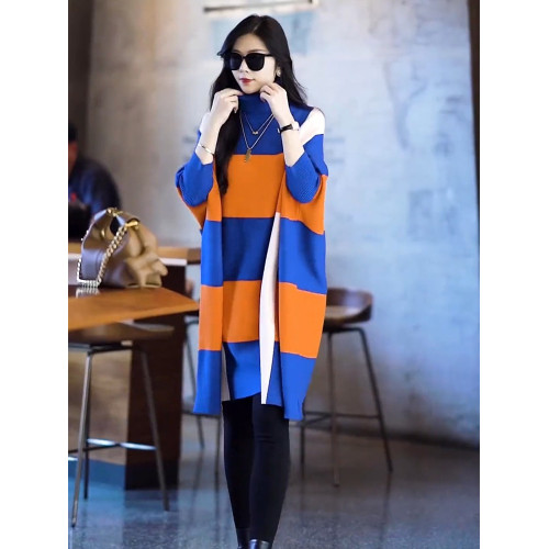 輕奢時尚長袖上衣2025秋冬新款女寬松遮屁股洋氣蝙蝠袖中長款毛衣 輕奢時尚長袖上衣2025秋冬新款女寬松遮屁股洋氣蝙蝠袖中長款毛衣