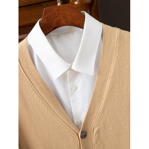 秋冬V領羊毛開衫男士大碼寬鬆休閒毛衣加厚修身絨衫針織衫羊毛衫