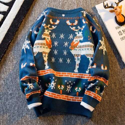 HPCP聖誕節卡通可愛麋鹿毛衣男潮牌秋冬季內搭加厚保暖情侶針織衫