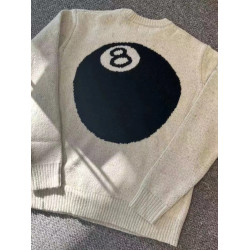 美式復古stu限定黑八台球毛衣男高街套頭馬海毛慵懶風針織衫上衣