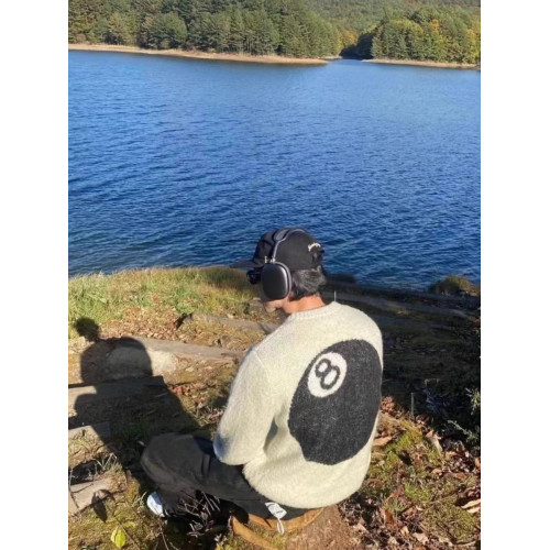 美式復古stu限定黑八台球毛衣男高街套頭馬海毛慵懶風針織衫上衣 美式復古stu限定黑八台球毛衣男高街套頭馬海毛慵懶風針織衫上衣