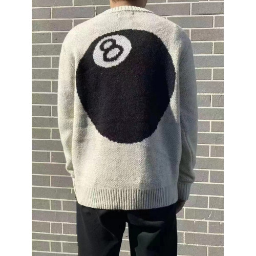 美式復古stu限定黑八台球毛衣男高街套頭馬海毛慵懶風針織衫上衣 美式復古stu限定黑八台球毛衣男高街套頭馬海毛慵懶風針織衫上衣