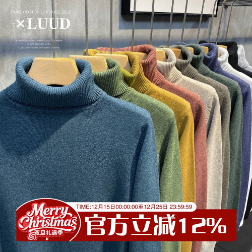 LUUD 冬季保暖可翻高領針織衫修身毛衣打底衫男韓版法拉絨毛線衣 LUUD 冬季保暖可翻高領針織衫修身毛衣打底衫男韓版法拉絨毛線衣