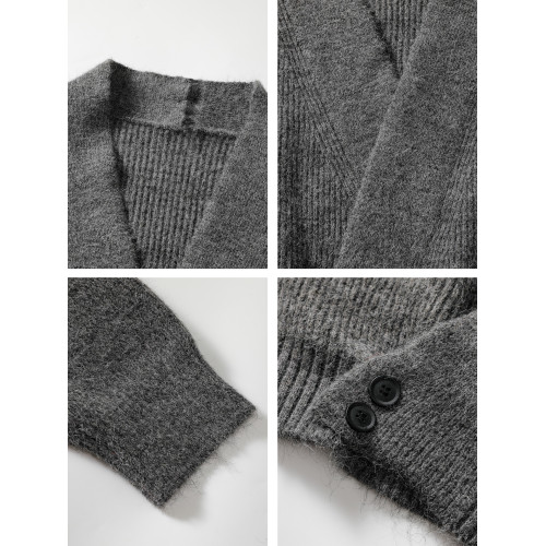 WASSUP ERIKA美式休閒開衫時尚百搭麻花紋男款秋冬季圓領寬松毛衣