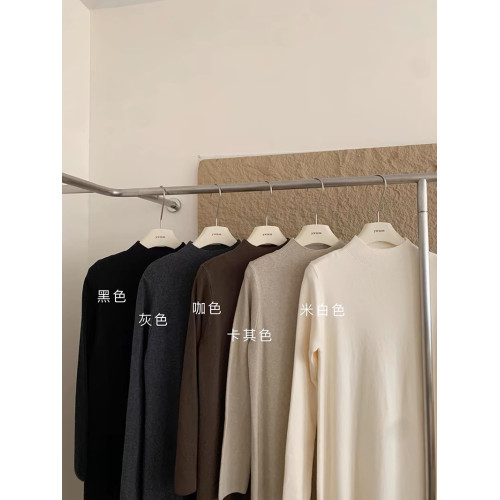 黑色半高領毛衣連衣裙女秋冬韓系過膝內搭中長款針織打底衫配大衣