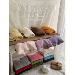 太好穿奶油霧粉插肩袖套頭毛衣女秋冬加厚外穿內搭保暖針織衫上衣