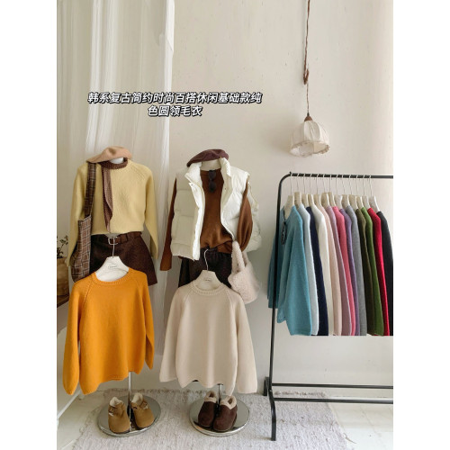 太好穿奶油霧粉插肩袖套頭毛衣女秋冬加厚外穿內搭保暖針織衫上衣