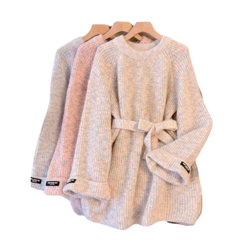 大碼高級感軟糯慵懶毛衣女秋冬2025新款胖妹妹寬松針織中長款上衣