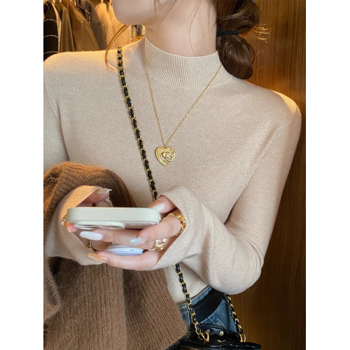 半高領打底衫內搭毛衣女秋冬高級感修身顯瘦針織上衣2025新款爆款