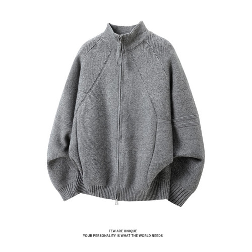 NewDecay 韓系新款立領雙拉鍊毛衣男cleanfit灰色針織開衫外套潮 NewDecay 韓系新款立領雙拉鍊毛衣男cleanfit灰色針織開衫外套潮