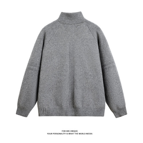 NewDecay 韓系新款立領雙拉鍊毛衣男cleanfit灰色針織開衫外套潮 NewDecay 韓系新款立領雙拉鍊毛衣男cleanfit灰色針織開衫外套潮