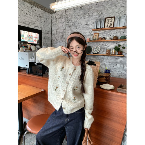 溫柔風毛衣開衫女2025秋冬新款韓系甜美軟糯百搭寬松減齡上衣外套