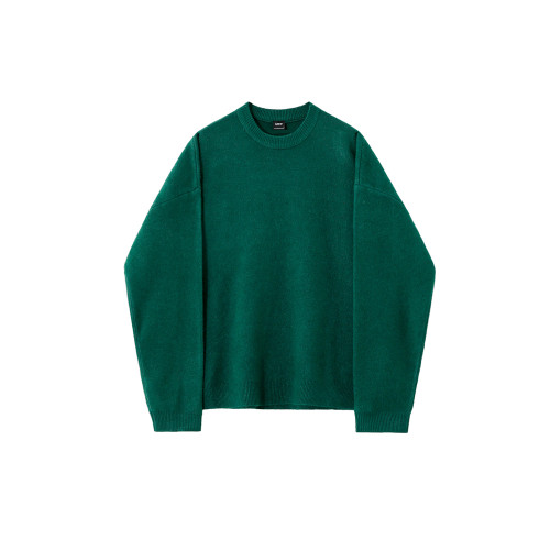 MRCYC簡約慵懶風圓領毛衣男冬季保暖百搭內搭韓系潮流寬松針織衫