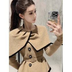 鬭篷巨好看秋季針織衫女2025新款爆款名媛輕奢毛衣顯瘦設計感上衣