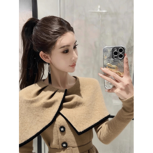 鬭篷巨好看秋季針織衫女2025新款爆款名媛輕奢毛衣顯瘦設計感上衣