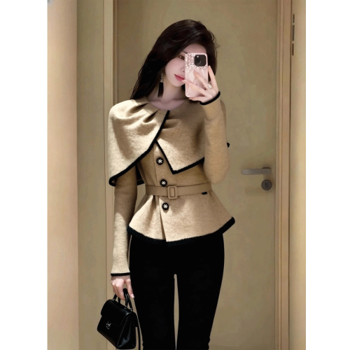 鬭篷巨好看秋季針織衫女2025新款爆款名媛輕奢毛衣顯瘦設計感上衣