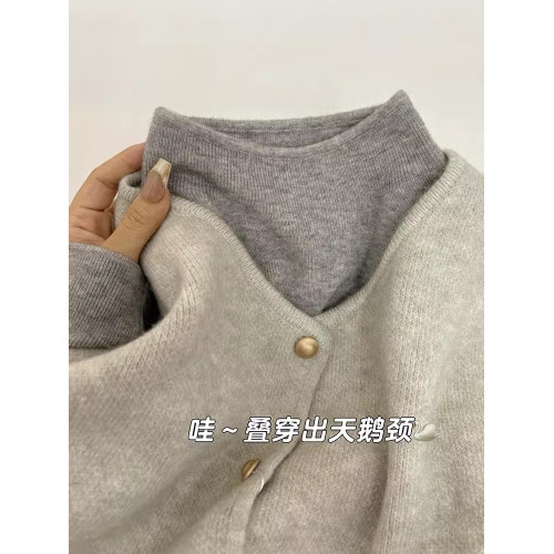 灰色內搭半高領羊絨針織衫女秋冬韓系穿搭中領毛衣打底衫長袖上衣