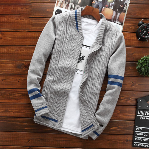 春秋季男裝青年時尚休閒2025新款針織衫男韓版學生開衫毛衣外套潮