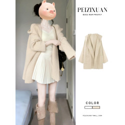 早秋高級慵懶風針織毛衣開衫外套女秋冬季2025新款小個子寬松上衣