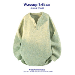 WASSUP ERIKA美式亨利領毛衣男秋冬2025新款針織衫外套內搭毛線衣