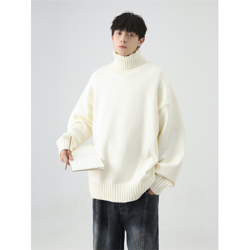 QOTRIOCK高領毛衣男秋冬新款寬松慵懶加絨加厚針織衫情侶內搭線衣 QOTRIOCK高領毛衣男秋冬新款寬松慵懶加絨加厚針織衫情侶內搭線衣