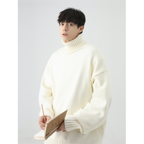 QOTRIOCK高領毛衣男秋冬新款寬松慵懶加絨加厚針織衫情侶內搭線衣 QOTRIOCK高領毛衣男秋冬新款寬松慵懶加絨加厚針織衫情侶內搭線衣