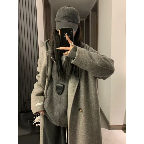 慵懶老錢風灰色拉鍊連帽毛衣外套女秋冬季軟糯浣熊絨針織衛衣開衫