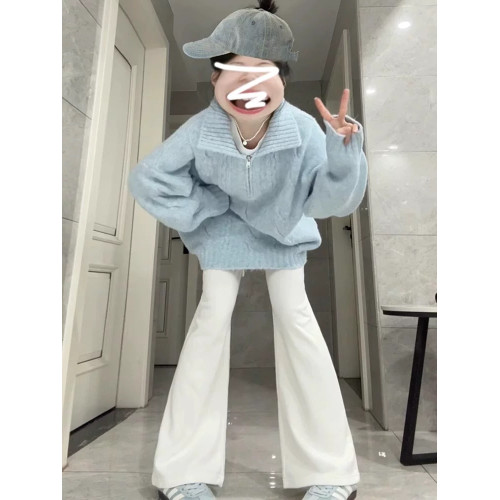 大碼胖mm慵懶風藍色麻花奶fufu毛衣女秋冬寬松加厚針織衫上衣秋冬