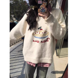 加厚版！慵懶風軟糯可愛套頭毛衣女秋冬新款韓版寬松打底針織衫潮