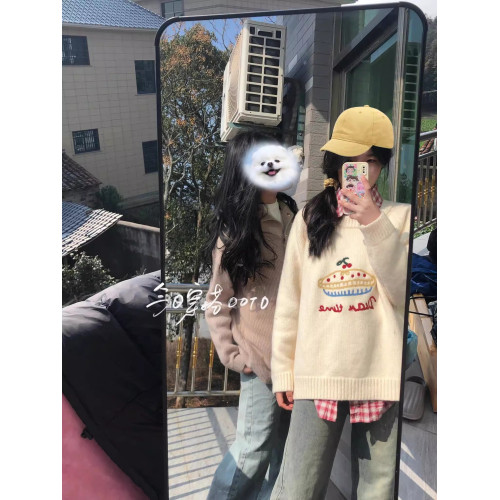 加厚版！慵懶風軟糯可愛套頭毛衣女秋冬新款韓版寬松打底針織衫潮
