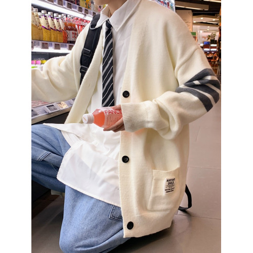 針織開衫外套男高級感美式復古慵懶風毛衣秋冬款青少年帥氣毛線衣 針織開衫外套男高級感美式復古慵懶風毛衣秋冬款青少年帥氣毛線衣