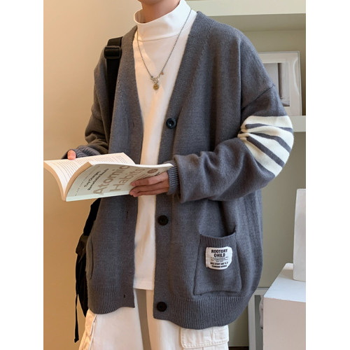 針織開衫外套男高級感美式復古慵懶風毛衣秋冬款青少年帥氣毛線衣 針織開衫外套男高級感美式復古慵懶風毛衣秋冬款青少年帥氣毛線衣