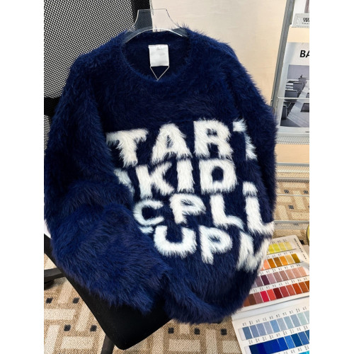 秋冬款水貂毛慵懶風毛衣男女寬松美式復古潮牌情侶針織衫上衣外套 秋冬款水貂毛慵懶風毛衣男女寬松美式復古潮牌情侶針織衫上衣外套