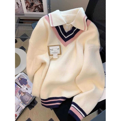 假兩件毛衣女秋冬2025新款高初中學生少女孩子寬松針織衫保暖上衣