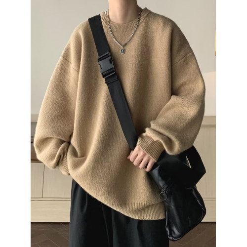 酒紅色潮牌毛衣男冬季慵懶風高級感純色內搭針織衫本命年新年衣服 酒紅色潮牌毛衣男冬季慵懶風高級感純色內搭針織衫本命年新年衣服