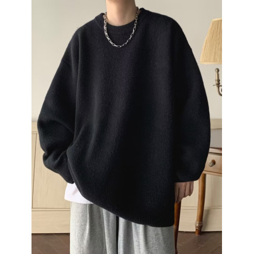 酒紅色潮牌毛衣男冬季慵懶風高級感純色內搭針織衫本命年新年衣服 酒紅色潮牌毛衣男冬季慵懶風高級感純色內搭針織衫本命年新年衣服