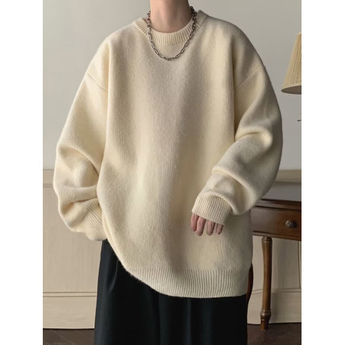 酒紅色潮牌毛衣男冬季慵懶風高級感純色內搭針織衫本命年新年衣服 酒紅色潮牌毛衣男冬季慵懶風高級感純色內搭針織衫本命年新年衣服