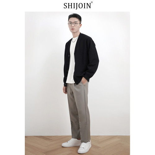 SHIJOIN 原創FUNDAJOIN黑色針織毛衣開衫休閒短200118寬鬆v領外套