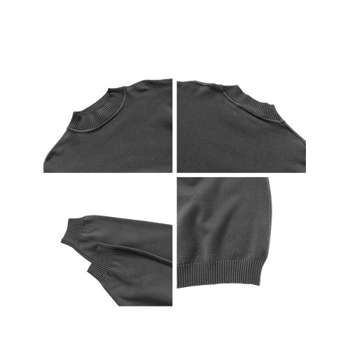 ZPZ秋冬季內搭上衣純色打底衫 男套頭半高領毛衣高級感長袖針織衫