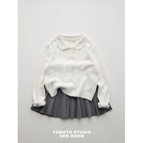 奶油少女娃娃領毛衣女2025秋季新款韓系減齡軟糯顯瘦小個子上衣