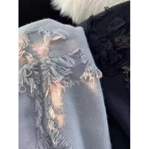 毛衣男秋冬圓領套頭大碼復古破洞流蘇毛衣男女春秋情侶長袖針織衫