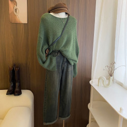 法式慵懶洋氣套頭軟乎針織罩衫女早春秋寬松松弛溫柔顯瘦外穿上衣